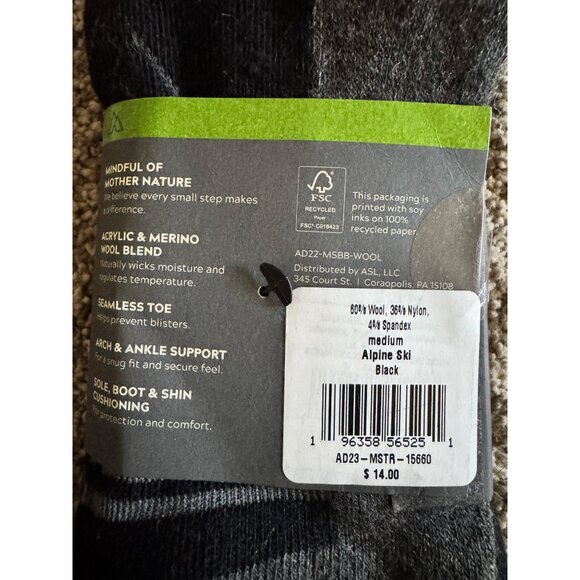 Alinpine Design Heavy Weight Calf Cut Large Men's 8-12 Boot Sock Merino Wool NWT - Picture 4 of 4